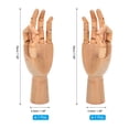 thumbnail image 2 of Unique Bargains 7' Wooden Hand Model, Artist Mannequin Right and Left Hand Model Flexible Movable Manikin Jointed Figure 2Pack, 2 of 6