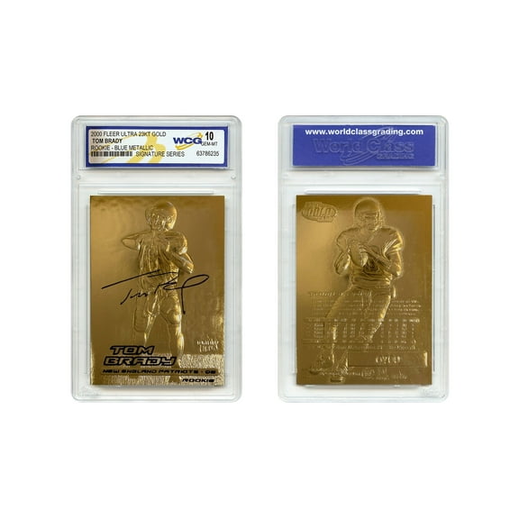 TOM BRADY 2000 Fleer Ultra 23K GOLD ROOKIE Card Metallic Signature Series Graded Gem-Mint 10