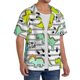 thumbnail image 2 of Fotbe Funny Dinosaurs on Stripes Camisa Estampada de Manga Corta para Hombre, Casual de Verano, Estilo Playero, Sin Arrugas-X-Large, 2 of 5