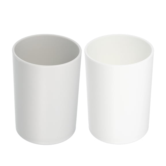 Vocoste 2 Pcs Bathroom Toothbrush Tumblers PP Cup for Bathroom Kitchen Color White Gray 4.05'x2.91'