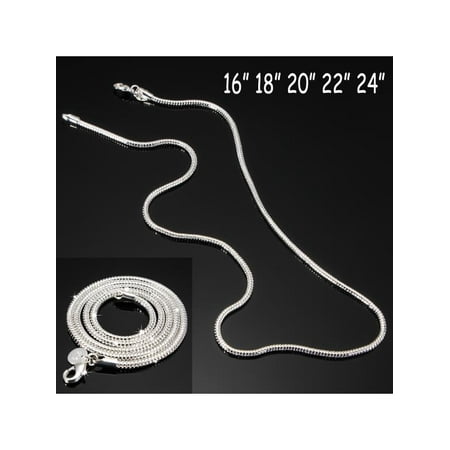 Snake Titanium Necklace - 925 Sterling Silver Snake Chain Necklace 3MM 16'', 18'', 20'',22'',24'' Stunning
