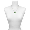 thumbnail image 4 of Delight Jewelry Silvertone Round - Imitation Cat's Eye - Green - Green Shamrock Necklace and Clover Earrings Jewelry Set, 4 of 5
