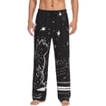 thumbnail image 1 of Gaeub Star Gazing Cat Illustration Print Mens Pajama Pants,Lounge Pants With Pockets And Drawstring-Medium, 1 of 6