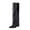 Black, variant on Womens Knee High Boots Pointed Toe Chunky Heel Faux Leather Slouchy Boots Non Slip Sole Winter Fashion Boots for Women Casual Wear Pink