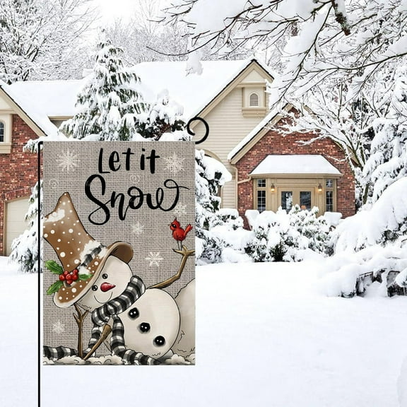 Meggemo Christmas Snowman Garden Flag Xmas Outdoor Decor for Lawn Patio Yard Home Exterior Holiday Seasonal Display