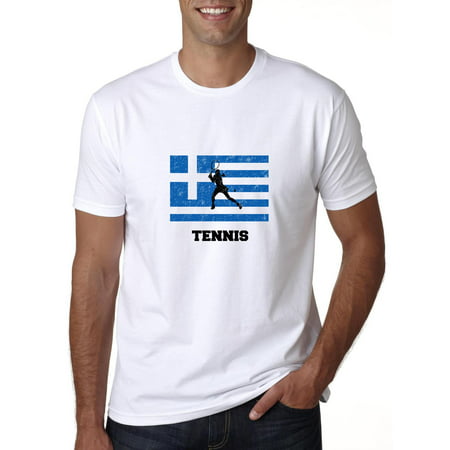 Greece Olympic - Tennis - Flag - Silhouette Men's (Best Geek T Shirts)