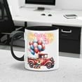 thumbnail image 3 of Vintage Patriotic Pomeranian 4th of July Independence Memorial Day 11oz Accent Two-tone Mug Pom Dog Lover Gifts Coffee Tea Cup - 01006, 3 of 5