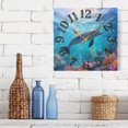 thumbnail image 6 of Dolphins Sea Corals Fish Wall Clock Square Silent Non Ticking Battery Operated Clock for Home Bathroom Kitchen Bedroom Living Room, 6 of 8