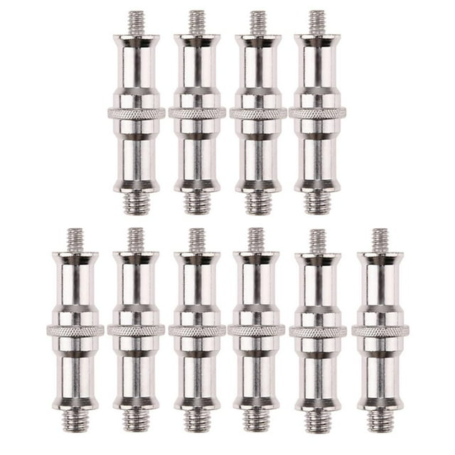 10 Adaptadores de Tornillo Roscado Macho de 1/4'' a Macho de 3/8'' con Espiga para Soporte de