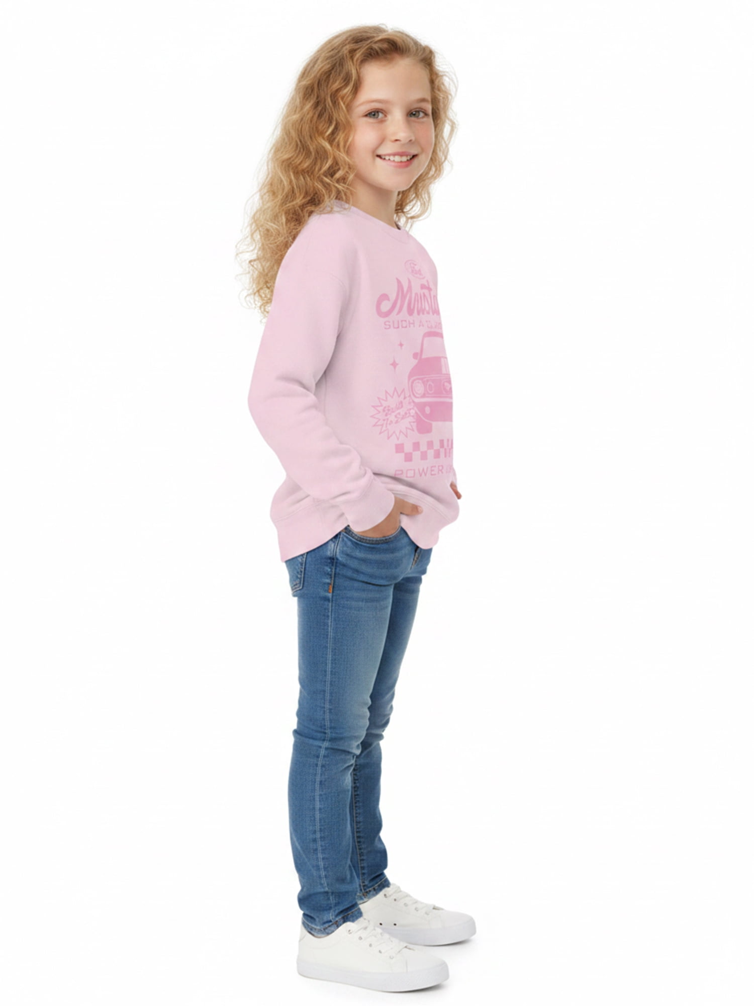 Ford Girls Mustang Retro Classic Graphic Sweatshirt, Sizes 4-16