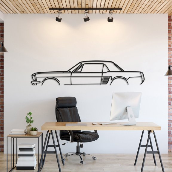 LaModaHome 1967 Mustang Coupe Classic Metal Silhouette Wall Art