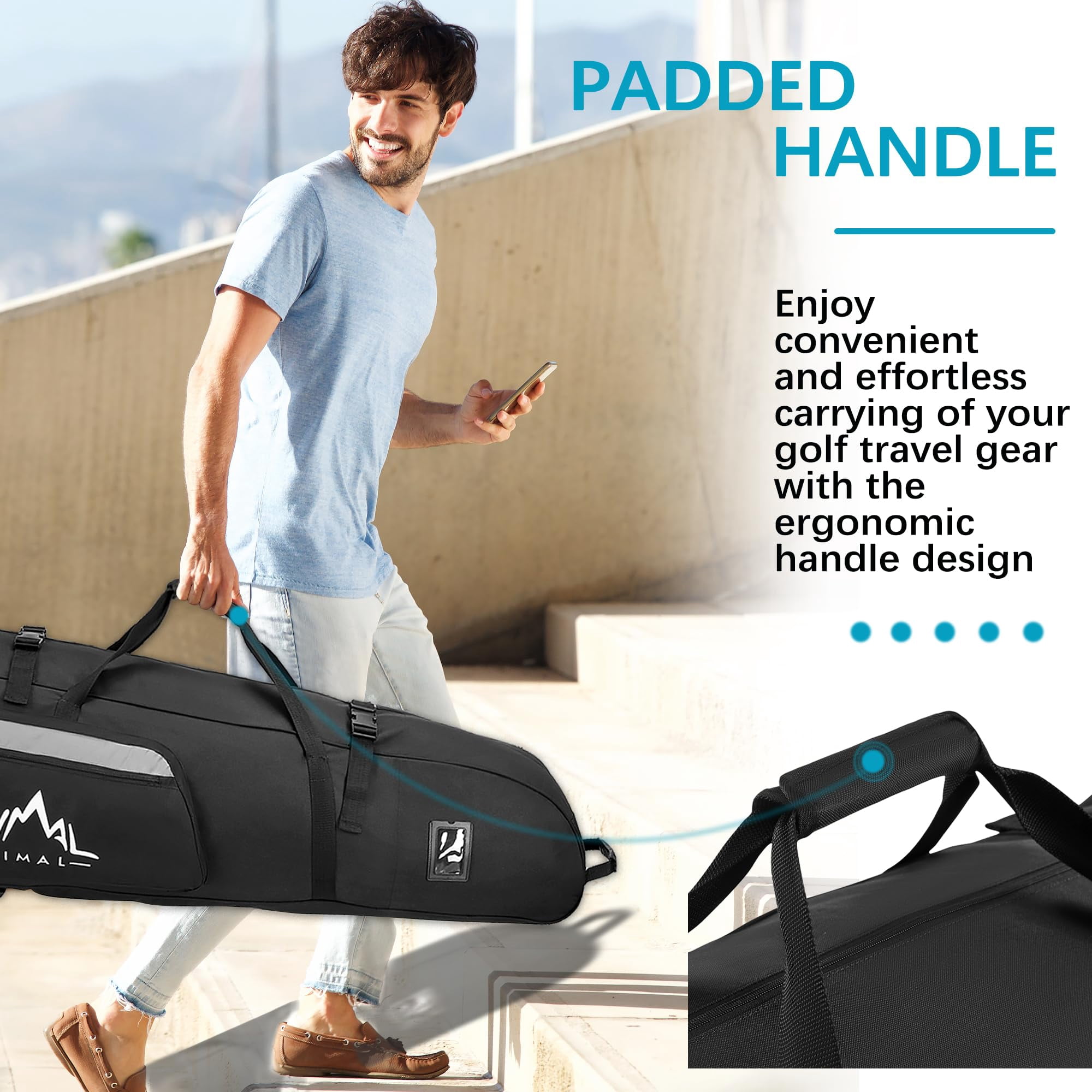 Soft-sided Golf Travel Bag With Wheels - Heavy Duty 600d Polyester Oxford Wear-resistant  Excellent Zipper Universal Size