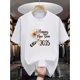 thumbnail image 1 of Men's Short Sleeve Crew Neck T-Shirt, Casual with Happy New Year 2025 Print, for Summer Tee, 1 of 6