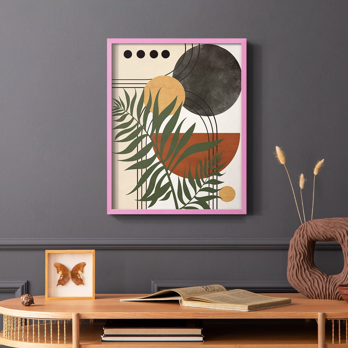 Contemporary Palm II in Paper Solid Wood 8 x 10 Framed Print