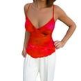 thumbnail image 2 of Loose Tank Tops for Women Women's Elegant Floral Print Spaghetti Strap Crop Top Camisole Tops for Women Red M, 2 of 8