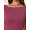 thumbnail image 4 of DARING DIVA Sleeveless Sheath Boat Neck Pencil Dress 2XL Plum Purple, 4 of 6