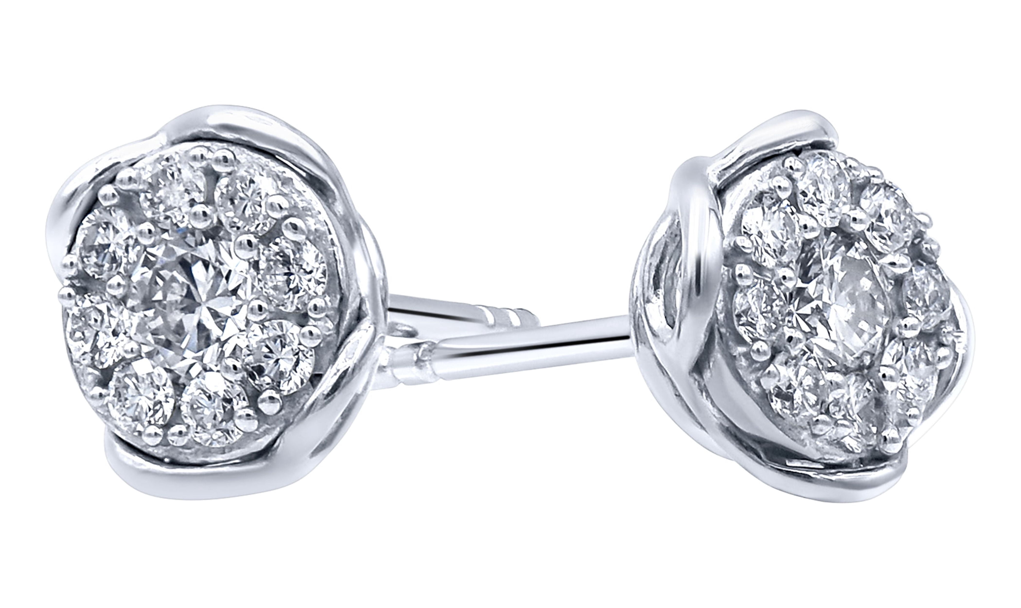 1/2 Carat T.W Lab Grown Diamond Stud Earrings in Sterling Silver