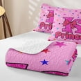 thumbnail image 4 of spefrowx Pink Glitter Letter K Print Quilt King for Girls, Princess Bow Crown King Coverlet Set, 3 Pieces, 4 of 7