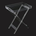 thumbnail image 4 of Acrylic Side Table Foldable Clear End Table Modern X Design 15lbs Load Capacity for Living Room Bedroom, 4 of 12