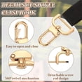 thumbnail image 5 of 2pcs Detachable Snap Hook Swivel Clasp w/Screw Bar Bag Strap Hardware Replacement, for Bag Strap Purse Lanyard DIY Craft Hardware (1 Inch, Gold), 5 of 5