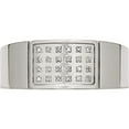 thumbnail image 4 of Stainless Steel Polished 1/10Ct Diamond 9.5mm Band (Size 8.5) Made In China sr419a-8.5, 4 of 5