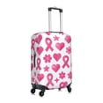 thumbnail image 4 of Multi-Size Suitcase Protective Cover Full Range Double Stitching Invisible Zipper For Travel Business Modern Pink Ribbon Pattern With Geometric Elements Large, 4 of 8