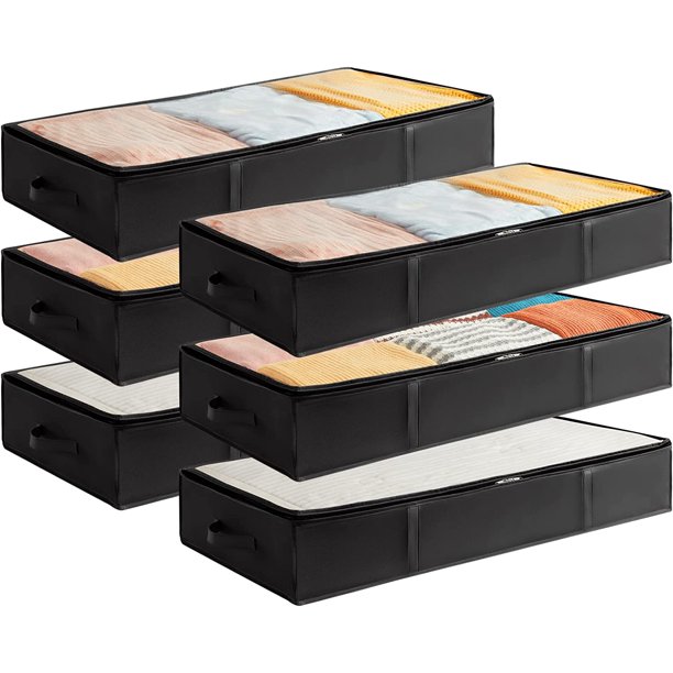Lifewit Under Bed Storage Containers 6 Pack, Large Capacity Blanket