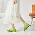 thumbnail image 4 of YDN Women Fashion Pointed Closed Toe Block Low Heel Pumps Slip On Flats Shoes Office Daily Shopping Size 16 Green, 4 of 4