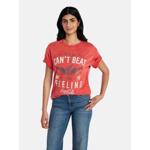 Coca-Cola Women's Graphic Tee with Short Sleeves, Sizes XXS-XXL
