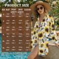 thumbnail image 7 of Xoenoiee Sunflower Bee Print Women's Swimsuit Cover Up Long Sleeve Beachwear Bikini Coverups Button Down Oversized Cover Up Shirt Plus Size, S, 7 of 7