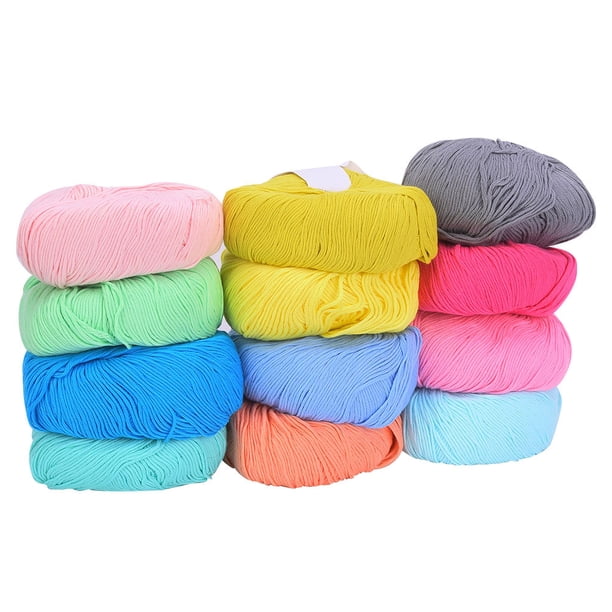Uadme Hilo de algodón de 12 Colores, Hilo de algodón de Tejido de Ganchillo, Regalo de Hilo de bebé Suave y cálido para su Familia y Amigos, Tejido de Gancho a Mano, Tejido a máquina