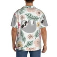 thumbnail image 5 of Balery Cute Cartoon Sloth Men's Casual Button Down Shirt Short Sleeve Textured Summer Cuban Beach Shirts-XX-Large, 5 of 7