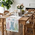 thumbnail image 3 of Spring Table Runner, Easter Eggs Bunny Blue Pink Green Plaid Polka Dots Cotton Linen Kitchen Table Decoration Washable Dining Tabletop Runners for Home Party Decor 13x48 Inches, 3 of 9