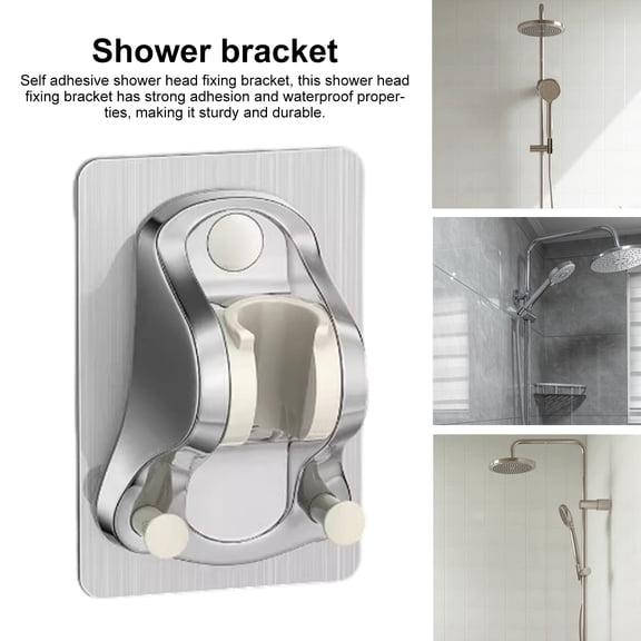 sunsanly Self Adhesive Shower Head Holder Angle Adjustable Waterproof No Drilling Wall Mount Universal Bathroom Handheld Showerhead Bracket