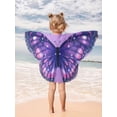 thumbnail image 5 of Girls Butterfly Swim Cover Up Cute Swimsuit Poncho Rash Guard Coverups (Dark Purple 2-3 Years), 5 of 7