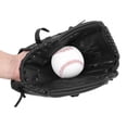 thumbnail image 1 of PU Leather Thickened Glove, Toughness Baseball Glove, Black For Softball Players Children Teenager Adult Baseball Games Baseball Training, 1 of 8