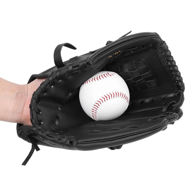 PU Leather Thickened Glove, Toughness Baseball Glove, Black For Softball Players Children Teenager Adult Baseball Games Baseball Training