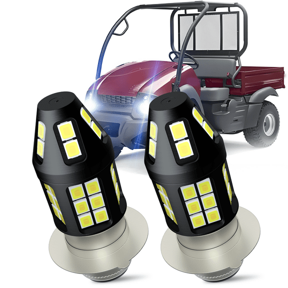 For Kawasaki Mule 600 610 3000 3010 -2X H6M LED 12V White Headlights Bulbs