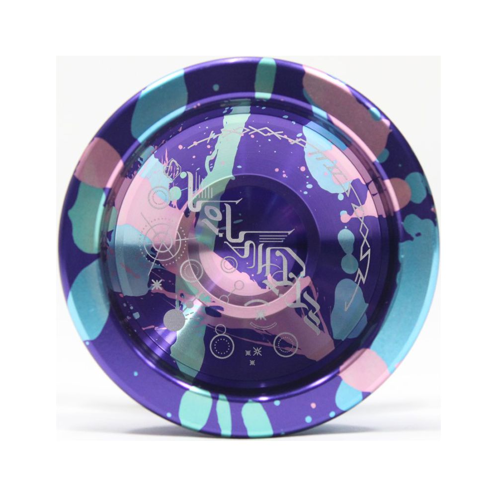 C3yoyodesign Epiphanion Yo-Yo - William Chow Design - Full Size Metal YoYo (Purple/Blue/Pink Splash)