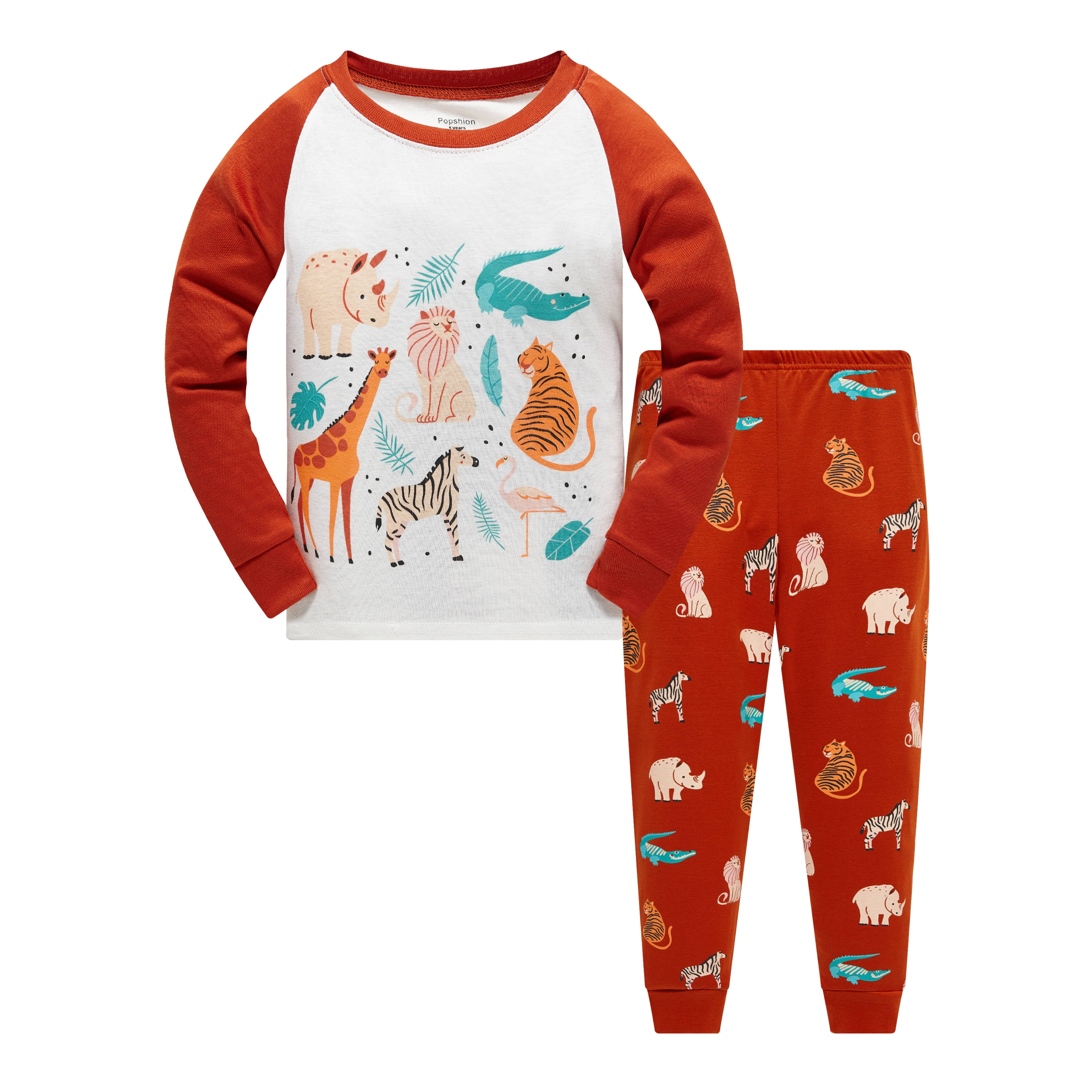 Boys Animal Pajamas for Kids Pjs 100 Cotton 2 Piece Long Sleeve