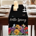 thumbnail image 3 of Table Runners 90 Inches Long Dress Scarves, Spring Flowers Farmhouse Coffee/Dining/Kitchen Table Runner for Living Room, Watercolor Country Colorful Floral Black 13x90 Inch, 3 of 9