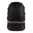 thumbnail image 1 of Jinsinto Pluie Imperméable à l'Eau avec des Rayures Réfléchissantes Horizontales, Boucle de Réglage pour Sac à Dos, Sac d'École, Randonnée, Escalade, Cyclisme, (45-55L), Noir, 1 of 5