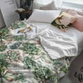 thumbnail image 5 of Fleece Blanket Summer Multi-meat Plants Blankets, Soft Cozy Warm Flannel Throw Blanket, Watercolor Botanical Blanket for Bed Couch Sofa,30x40In, 5 of 9