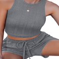 thumbnail image 2 of Ladies Shorts Set  Sleeveless Crew Neck Top with Matching Solid Shorts, 2 of 4