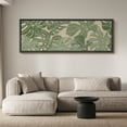 thumbnail image 2 of Large Framed Canvas Print Botanical Greenery Canvas Wall Art with Vintage Jungle Leaf PatternWall Art Decorative Ready to Hang Painting for Living room Bedroom 60x20 inches Black Frame, 2 of 9