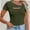 Army Green, variant on Womens Fashion Fall Clothes One Piece Cutout Tops short Sleeve Slim Fitted Shirts Tee Tshirts