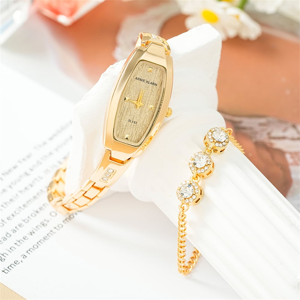 Gold Watches for Women Fashion Ladies Watch with Bracelet Luxury Diamond Quartz Female Wristwatch