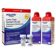 Equate 3% Hydrogen Peroxide Cleaning & Disinfecting PLUS Lens Care System, 10 fl oz x 2 TWIN