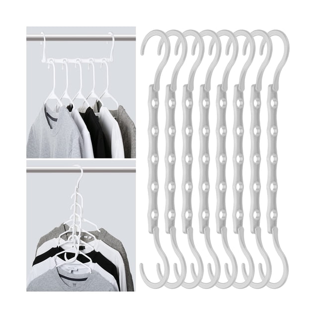 Organizador de camisas blanco Mr. Pen que ahorra espacio, paquete de 8