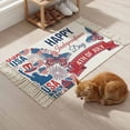 thumbnail image 5 of Area Rug with Tassels 2' x 3', Independence Day Butterfly Kitchen Runner Rug for Hallway Bedroom Throw Rugs, Red Blue 4th of July USA Flag Soft Door Mat for Bathroom Entrance Living Room, 5 of 9